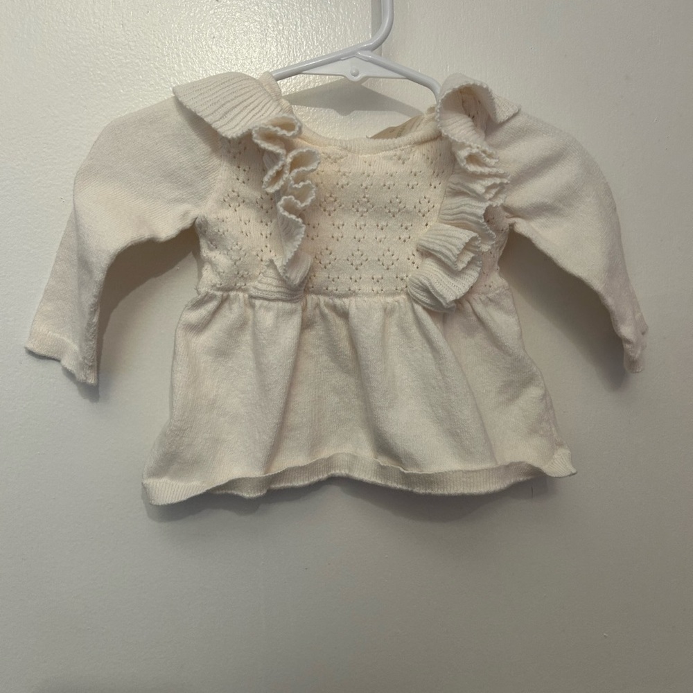 Carter's Cream Ruffled Sweater - Picture 3 of 6
